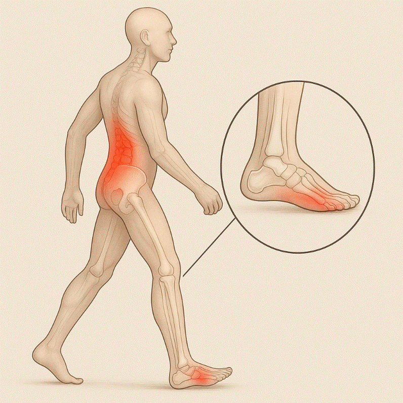 Hiperpronación del pie y dolor dorsal