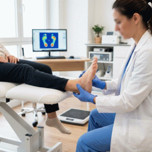 Estudio de la pisada en un paciente con pie plano flexible en Taller Humano